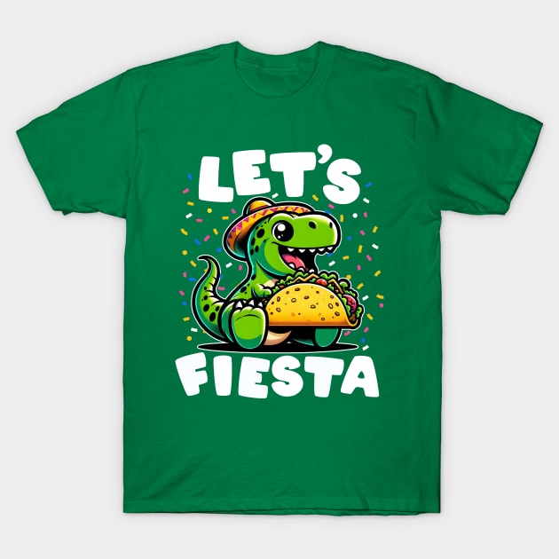 Let's Fiesta Taco Dinosaur T-Shirt by DetourShirts